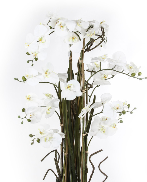 Sztuczny wysoki storczyk Phalenopsis 160 cm biały w ozdobnej donicy