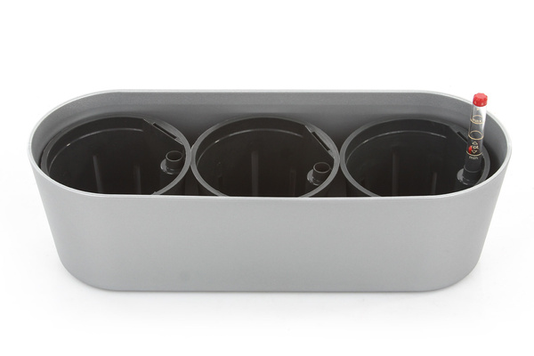 Zestaw do hydroponiki 11/9 w srebrnej osłonce podłużnej Flori 36x14/11