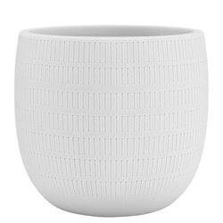 AURA 25/22 doniczka ceramiczna z teksturą biała