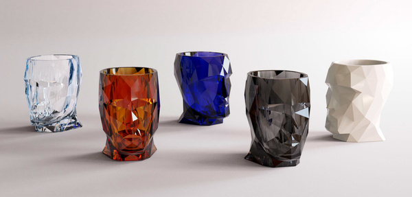 ADAN NANO GLOSSY 13x17/18 doniczka designerska biała głowa