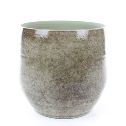 OLIVER 33/31 donica ceramiczna szkliwiona zielona