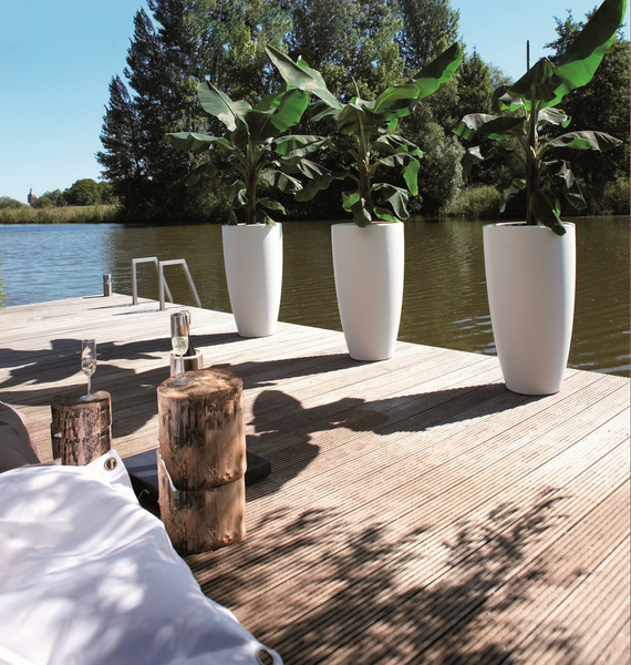 Pure Soft Round High 35/62 biała donica wysoka