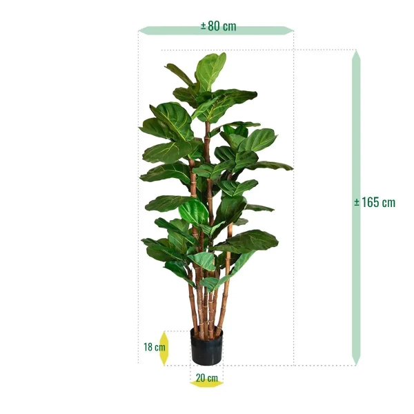 Sztuczny Fikus Lyrata 165 cm duże liście deluxe