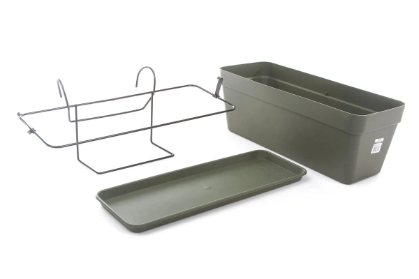 Capri Box Balcony 50 szara podłużna doniczka na poręcz