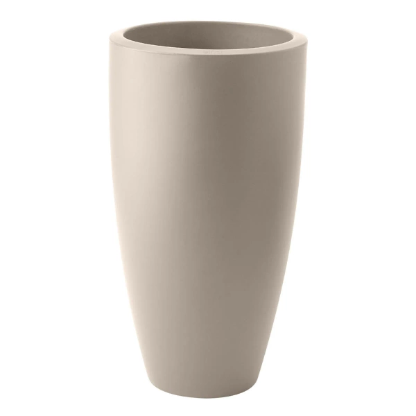 June Round High 39/70 wysoka beżowa donica na taras balanced beige