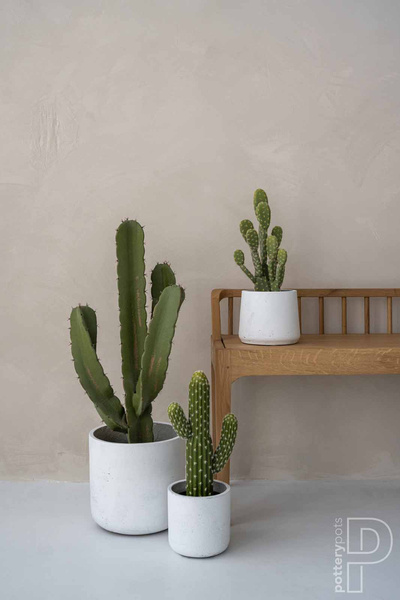 Charlie XXS 10,6/9,9 biała doniczka kamienna