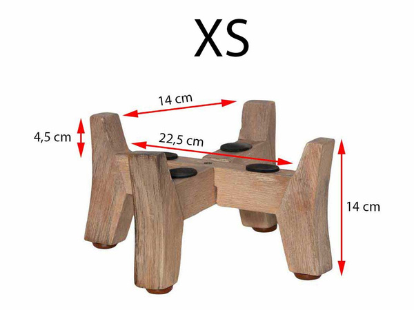 Feet Low XS 28/14 Niskie drewniane nóżki pod doniczkę