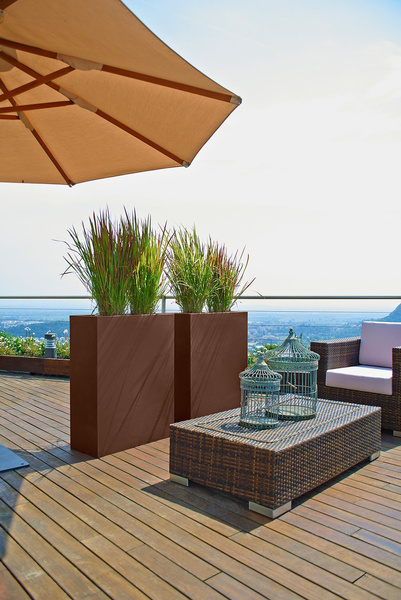 KUBE CASETTA TOWER 70x30/90 donica prostokątna wysoka grafitowa czarna perła