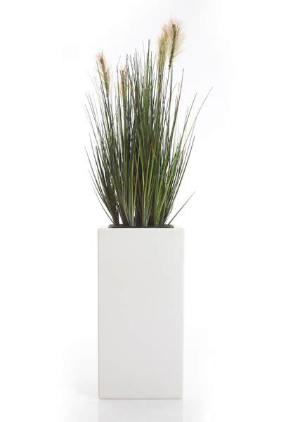 CUBO ALTO 14x14/28 doniczka wysoka biała VONDOM