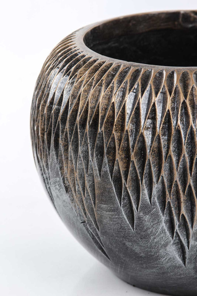 UNIVERSE COMET GLOBE 28/20 doniczka kula brązowa ręcznie zdobiona