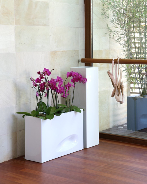 VASO CASSETTA MODO 75x26/50 donica designerska czarna lakierowana