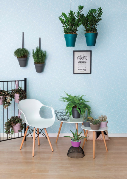 MyMood 18 doniczka wisząca białoszara regulowana