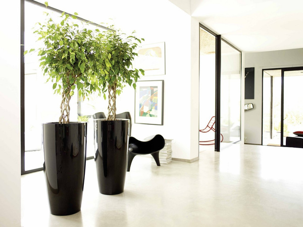 SANTORINI 33/65 donica z wkładem czerwona z połyskiem