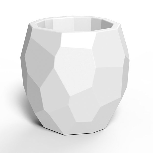 Elho Pure Edge 47/45 duża popielata donica geometryczna