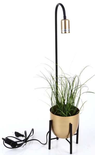 BOGART 16x16/70 cm złota doniczka z lampą