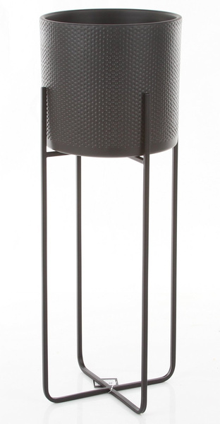 ERA 17/14 wytłaczana doniczka cylindryczna ciemnoszara