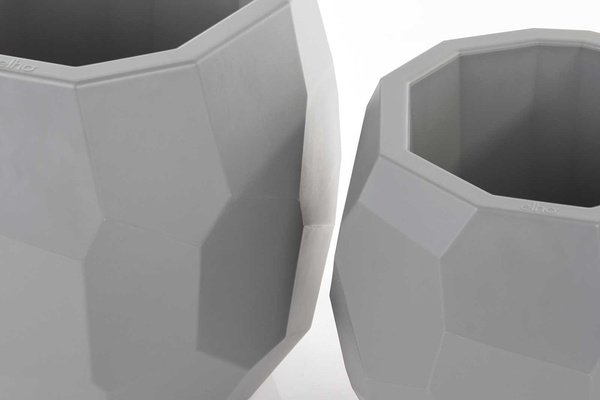 Elho Pure Edge 47/45 duża popielata donica geometryczna