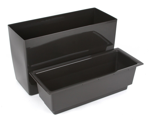 MARBELLA 76x31/45 donica prostokątna na kółkach grafitowa z połyskiem