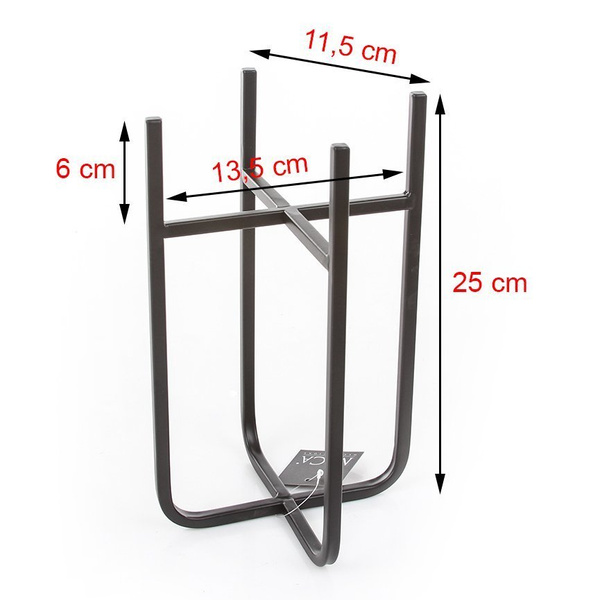 SPARTA 11,5x11,5/25 cm czarny stojak na doniczkę i kwiaty