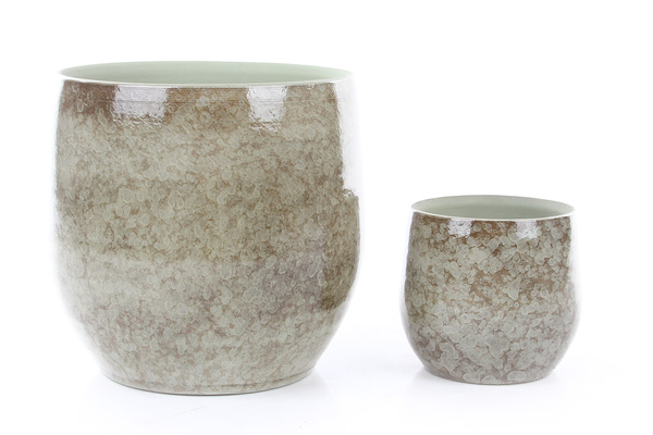 OLIVER 33/31 donica ceramiczna szkliwiona zielona