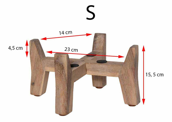 Feet Low S 29,5/15 niskie drewniane nóżki pod doniczkę