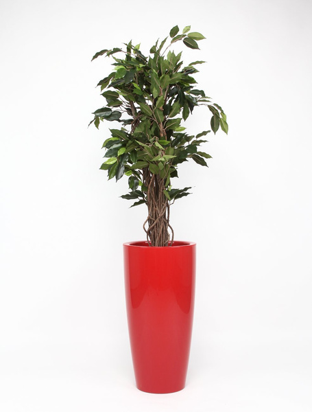 SANTORINI 33/65 donica z wkładem czerwona z połyskiem