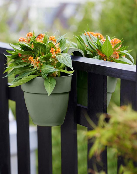 Vibia Flower Twin 21 doniczka dwustronna balkonowa pistacjowa pistachio green