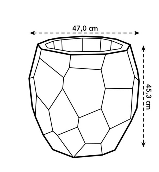 Elho Pure Edge 47/45 duża popielata donica geometryczna