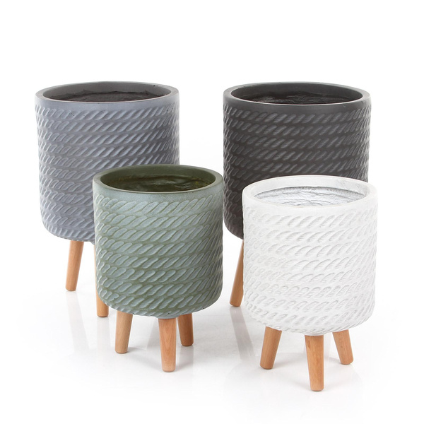 CORDA CYLINDER 30/46 osłonka na drewnianych nóżkach szara