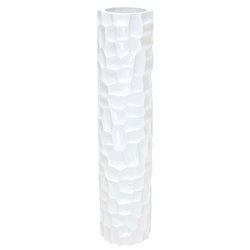 MOSAIC COLUMN 30/128 wysoka nowoczesna donica do salonu biała