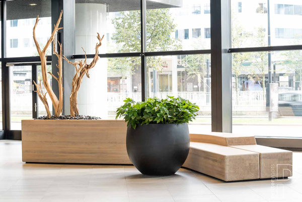 Orb Natural M 53/44 szara duża donica kulista kamienna