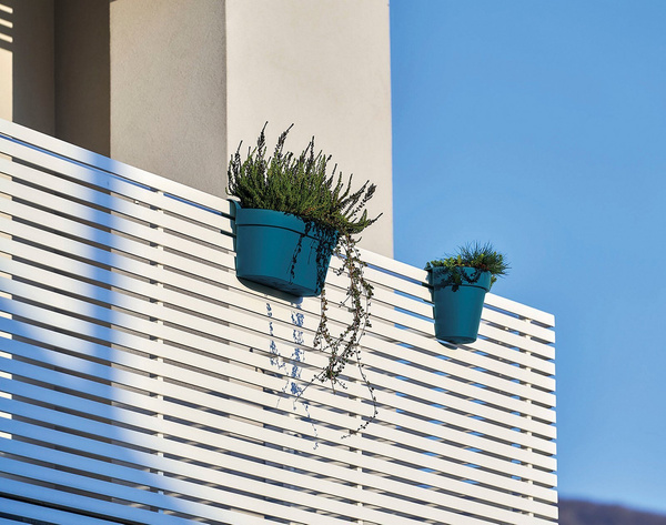 Up Casetta 50x21/23 doniczka podłużna wisząca na poręcz taupe