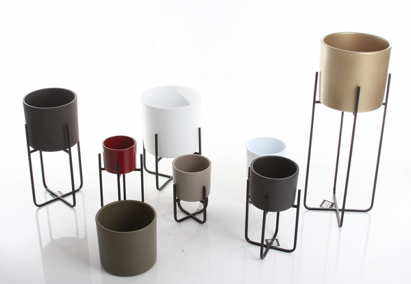 SPARTA 11,5x11,5/25 cm czarny stojak na doniczkę i kwiaty