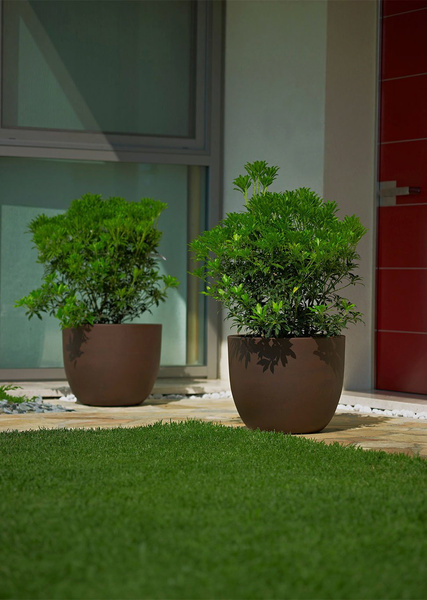 ETRIA 34/28 doniczka okrągła brązowa / rust