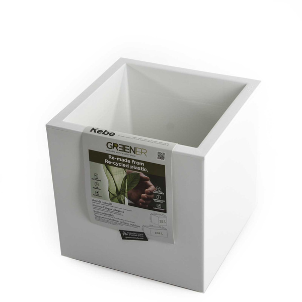 Kebe Quadro 40x40/40 donica kwadratowa na kółkach biała