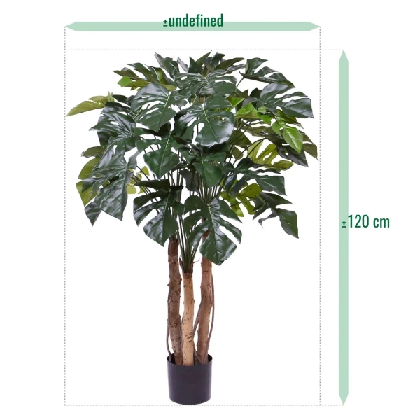 Sztuczna Monstera 120 cm na drewnianych pniach deluxe