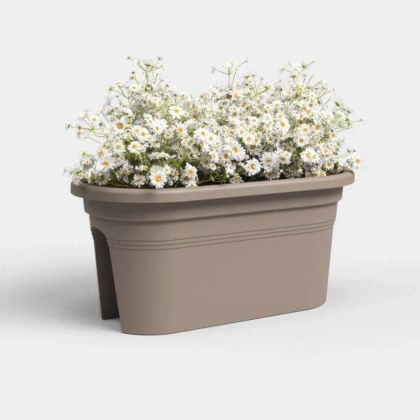 Venezia Balcony Box 60 podłużna doniczka na balustradę taupe