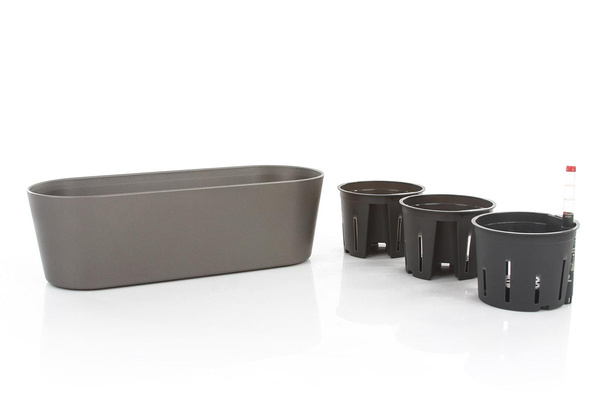 Zestaw do hydroponiki 11/9 w antracytowej osłonce podłużnej Flori 36x14/11