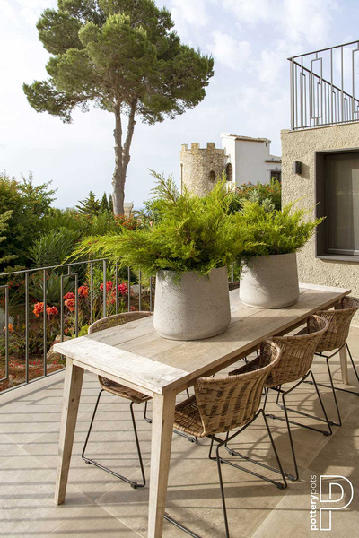 Patt XXXL 45/38 okrągła donica kamienna szara cementowa