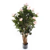 Sztuczny Hibiskus 100 cm różowe kwiaty deluxe