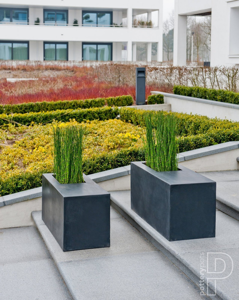 Jort Seating S 100x40/45 szara donica siedzisko prostokątna