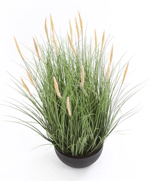 Sztuczna trawa pennisetum zielona w niskiej doniczce 60 cm