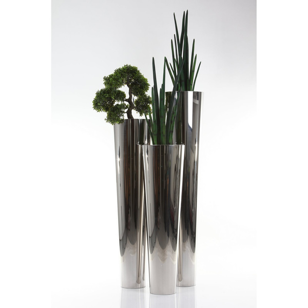 NARNYA 30/140 wąska wysoka donica stalowa polerowana