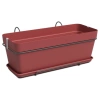 Capri Box Balcony 50 podłużna doniczka na poręcz ciemno czerwona