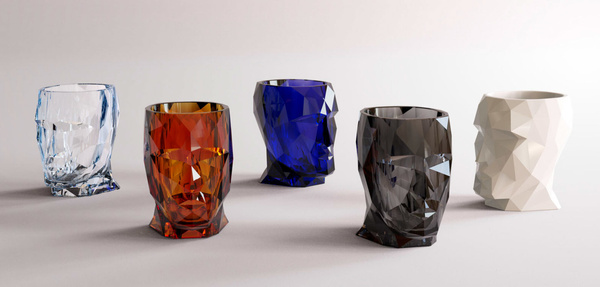 ADAN NANO GLOSSY 13x17/18 doniczka designerska biała głowa