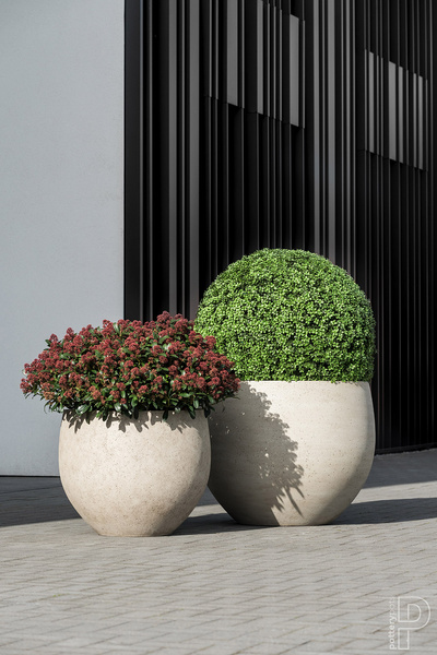 JUMBO ORB S 87/70 duża donica XXL kamienna beżowa