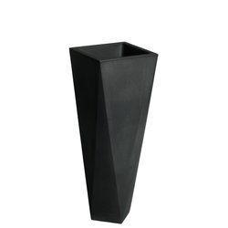 DIAMOND 26x26/72 donica designerska wysoka smukła grafitowa / czarna perła