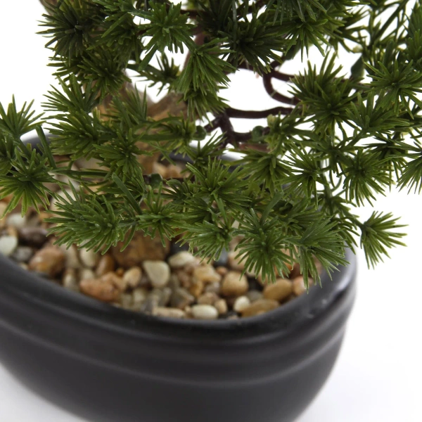 Sztuczny Bonsai Pinia Sosna 26 cm w czarnej doniczce
