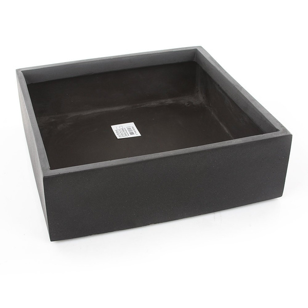 Jack XS 30x30/9 kamienna doniczka płaska kwadratowa czarna