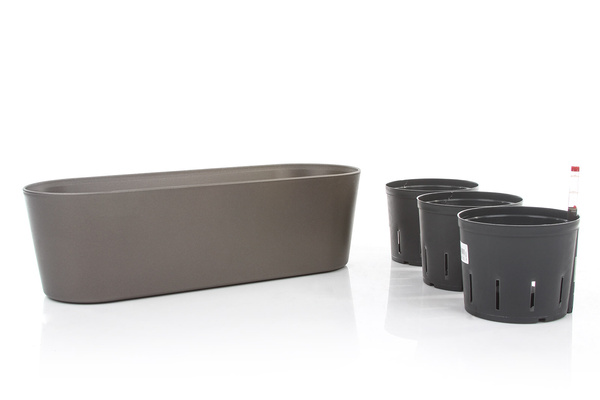 Zestaw do hydroponiki 15/12 w antracytowej osłonce podłużnej Flori 51x19/15